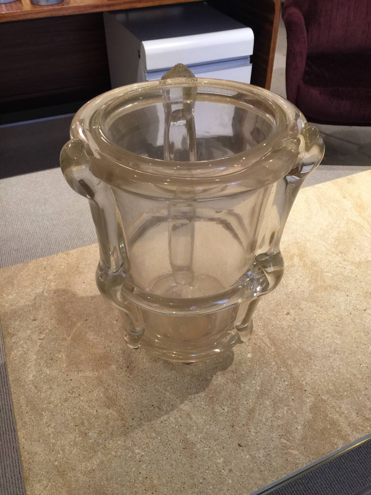 Enormous Gold Flake Infused Murano Vase In Excellent Condition In East Hampton, NY