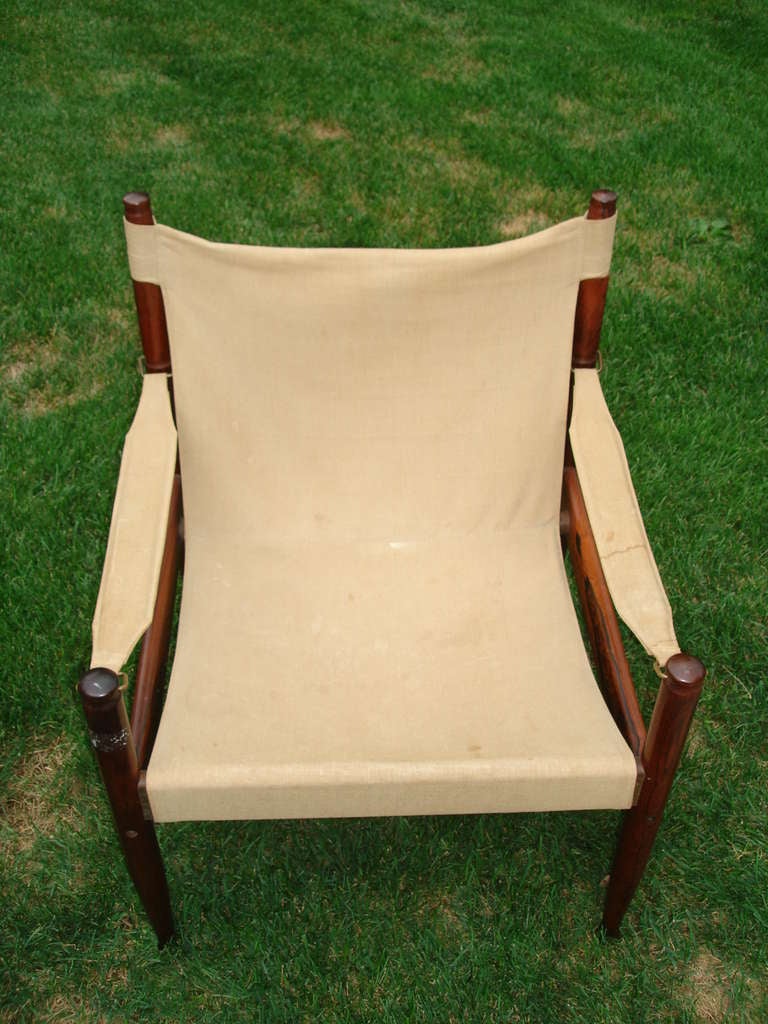 Rare Erik Worts Danish Modern Safari Chair In Excellent Condition In East Hampton, NY
