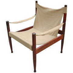 Rare Erik Worts Danish Modern Safari Chair