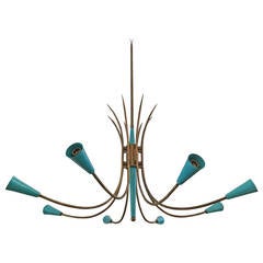 Vintage Restored Stilnovo Style Eight-Arm Chandelier 9