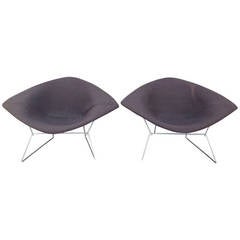 Pair of Early Bertoia Wide Diamond Chairs 1