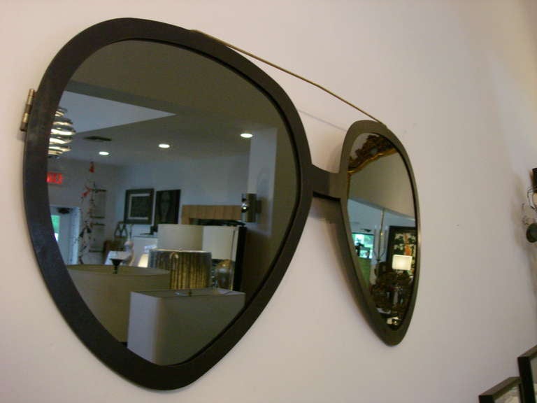 Cool Pair of Aviator Sunglasses Mirror/Wall Sculpture In Excellent Condition In East Hampton, NY