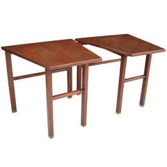 Pair Of Edward Wormley Trapezoid Side Tables For Dunbar