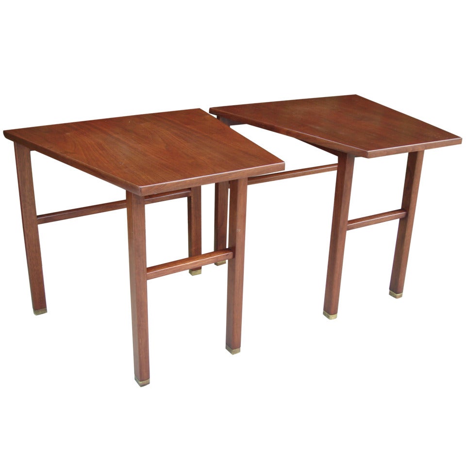Edward Wormley Wedge Side Tables For Dunbar, Pair For Sale