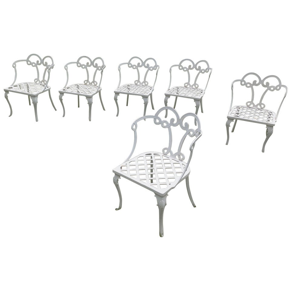 Six Hollywood Regency Garden Chairs