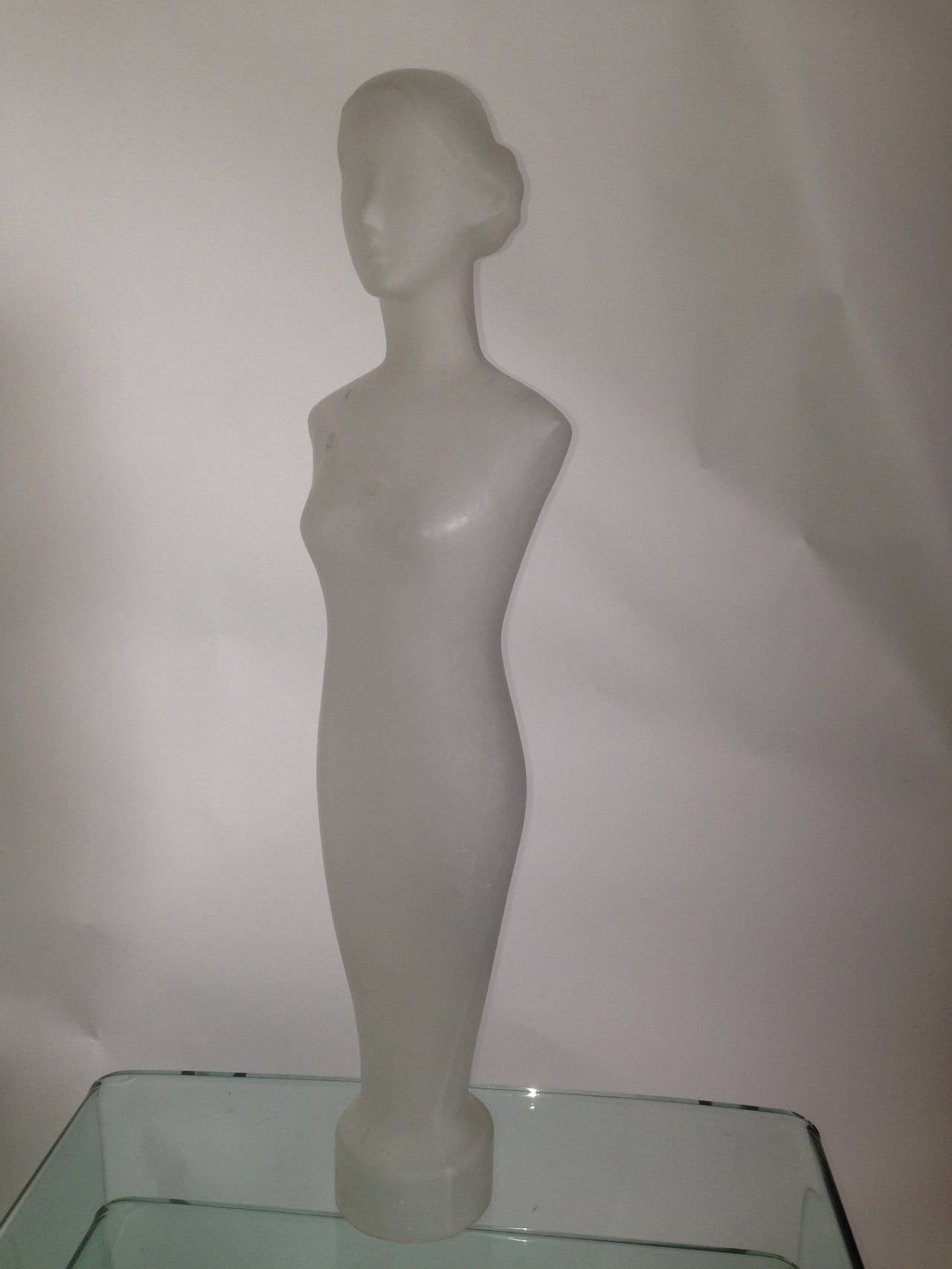 20th Century Art Deco Frosted Female Bust For Sale