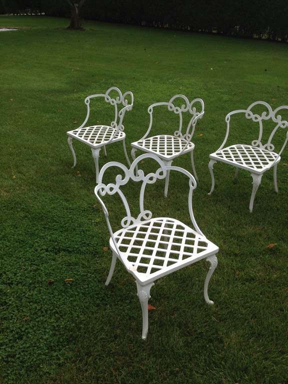 Six Hollywood Regency Garden Chairs In Excellent Condition In East Hampton, NY
