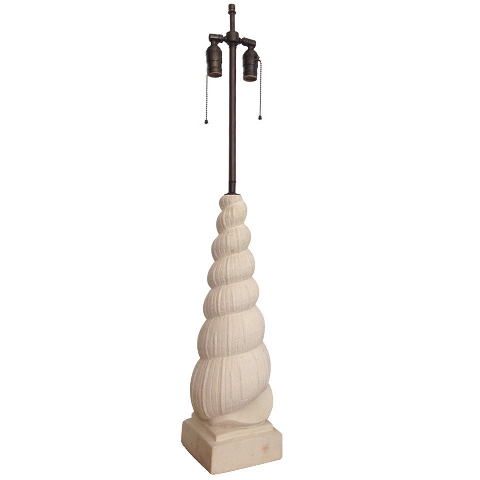 Fantastic Nautilus Plaster Table Lamp For Sale