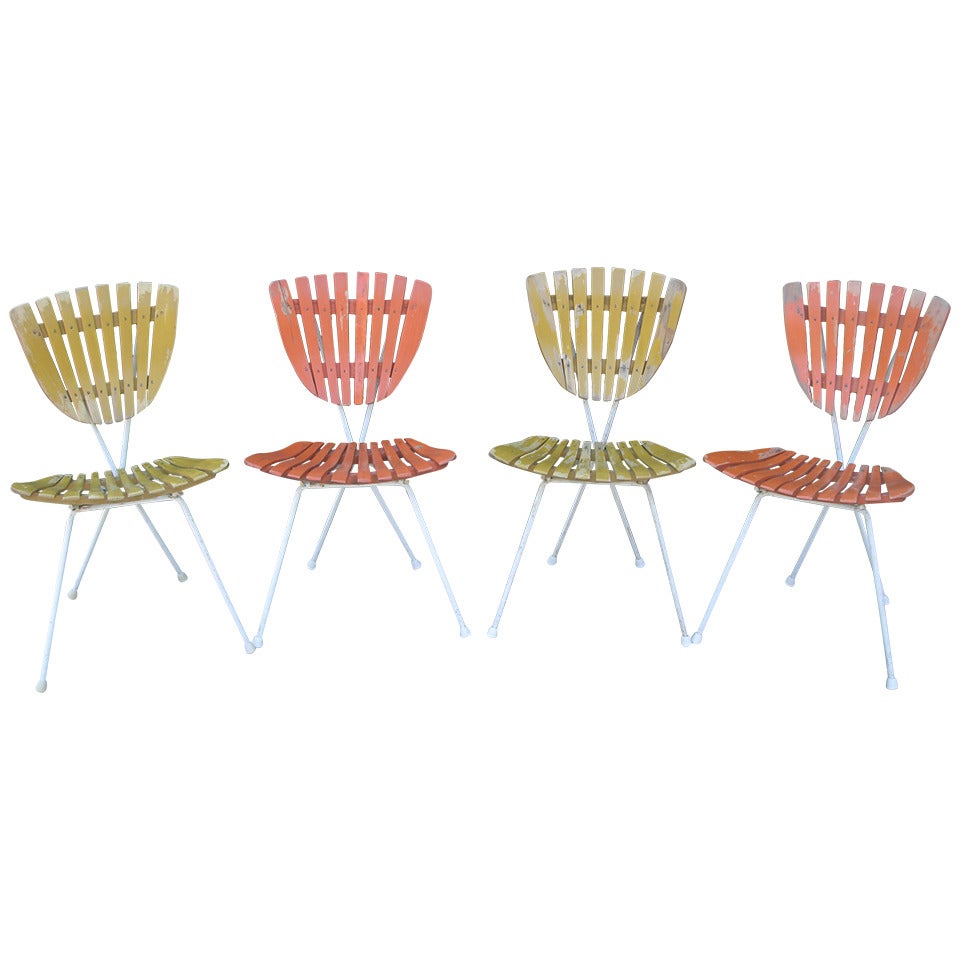 Arthur Umanoff Whimsical Slatted Garden Chairs