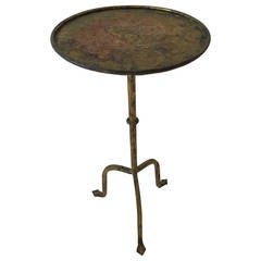 Gilt Hammered Metal Spanish Occasional Table - TWO AVAILABLE Gilt Hammered Metal Spanish Occasional Table - TWO AVAILABLE