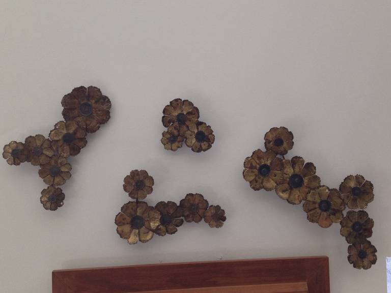 Brutal Style Floral Wall Sculpture Grouping In Good Condition In East Hampton, NY