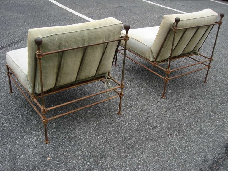 19th Century Pair of Neoclassical English Iron Chairs