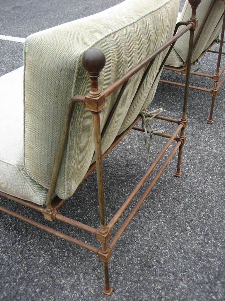Pair of Neoclassical English Iron Chairs 3