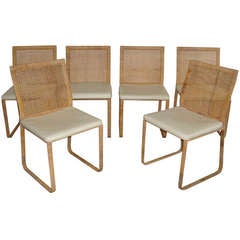 Rare Harvey Probber Woven Rattan Dining Chairs
