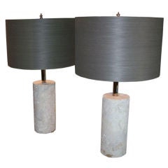 Pair of Florida Coquina Stone Lamps