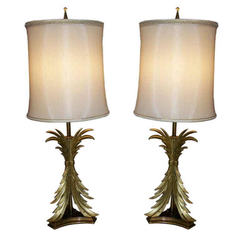 Pair of Rembrandt Heavy Brass Table Lamps