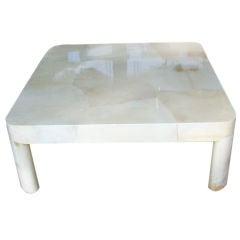 An Oversized Goatskin Clad Cocktail Table