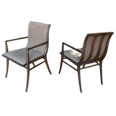 T.H. Robsjohn-Gibbings Pair of Sabre Leg Side Chairs