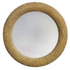 Oversized Woven Nautical Round Mirror