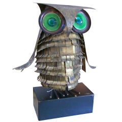 Oversized Curtis Jere Owl Sculpture (signed 1969)