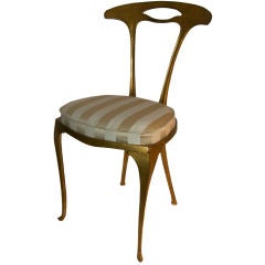 Art Nouveau Style Gilded Side Chair