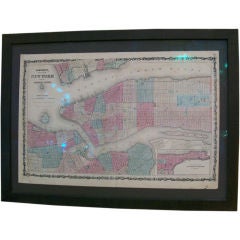 An 1860 Johnson & Ward Framed Map of New York City