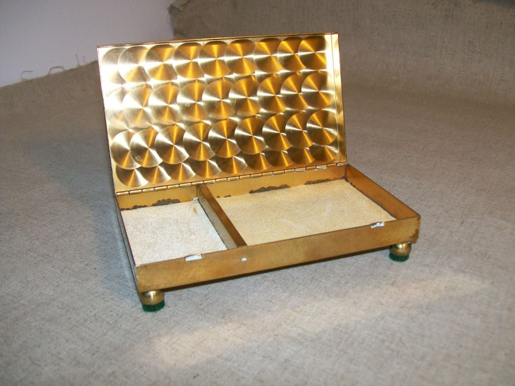 A Beauitiful Turqouise Enameled Box by Bovano (label)