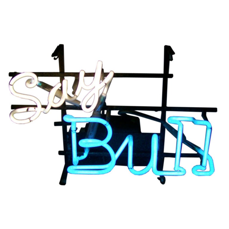 "Say Bull" Sign - Neon Light Fixture