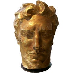 An Oversized Gilded Bust of "Golden Boy"