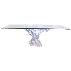 A Rare Tree Branch Carved Lucite Dining Table (signed)
