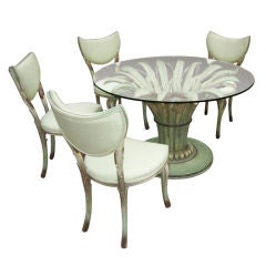 Rare and Special Italian "Cattail" Dining Table and Chairs