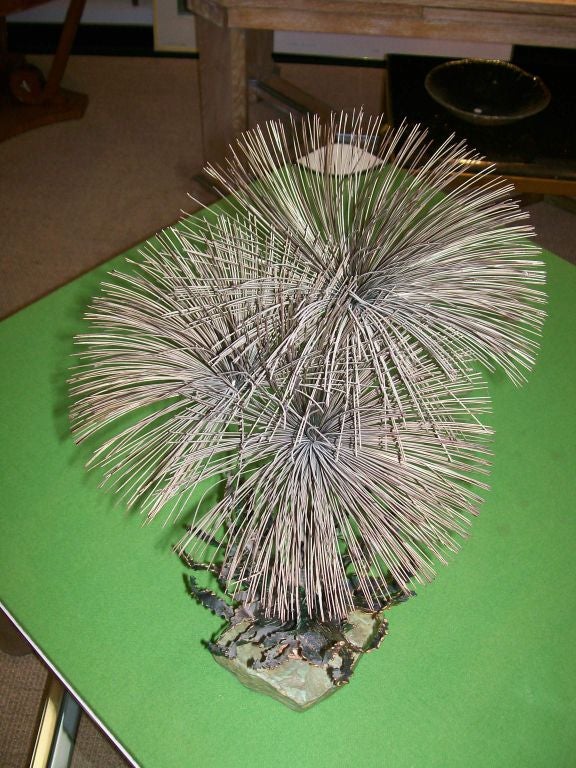 A Brutal Sea Urchin Plant Table Sculpture