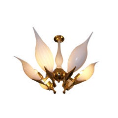 Vintage Murano Six-Arm Calalily Chandelier