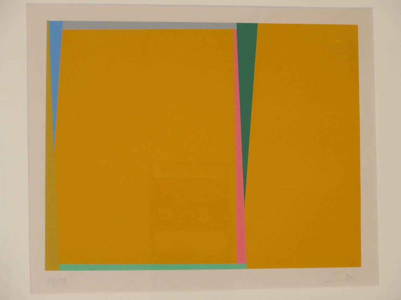 American Geometric Abstract Silkscreen by Larry Zox (1936 - 2006)