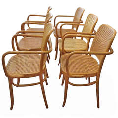 Set of Six Bentwood  Armchairs  By Josef Hoffman For Thonet