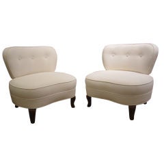 Pair of  Rare Oversized Chairs by Edward Wormley for Dunbar
