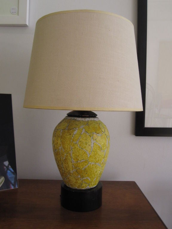 Crackle Glaze Ceramic Table Lamp by Bouck White at 1stDibs
