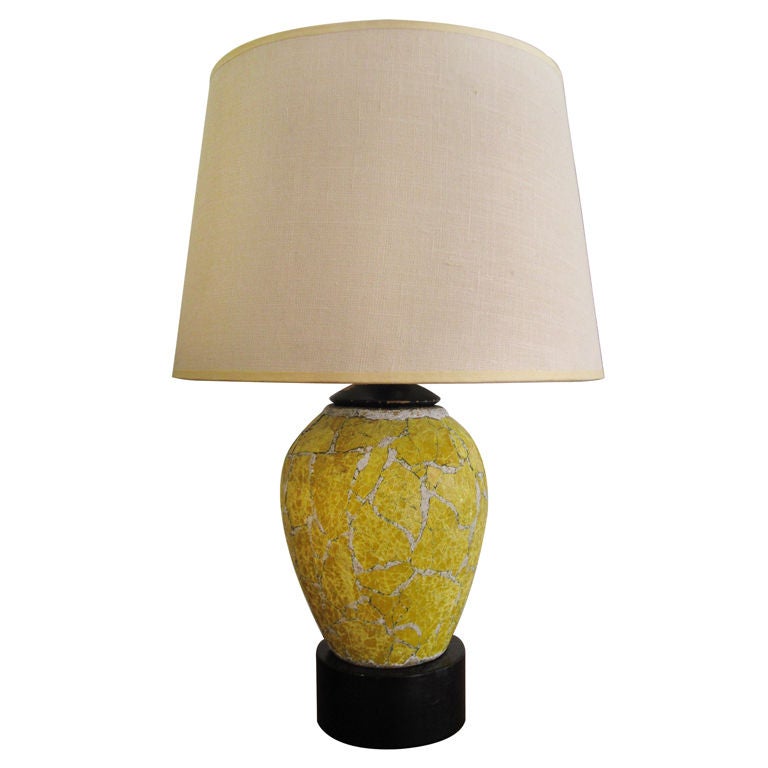 Crackle Glaze Ceramic Table Lamp by Bouck White at 1stDibs