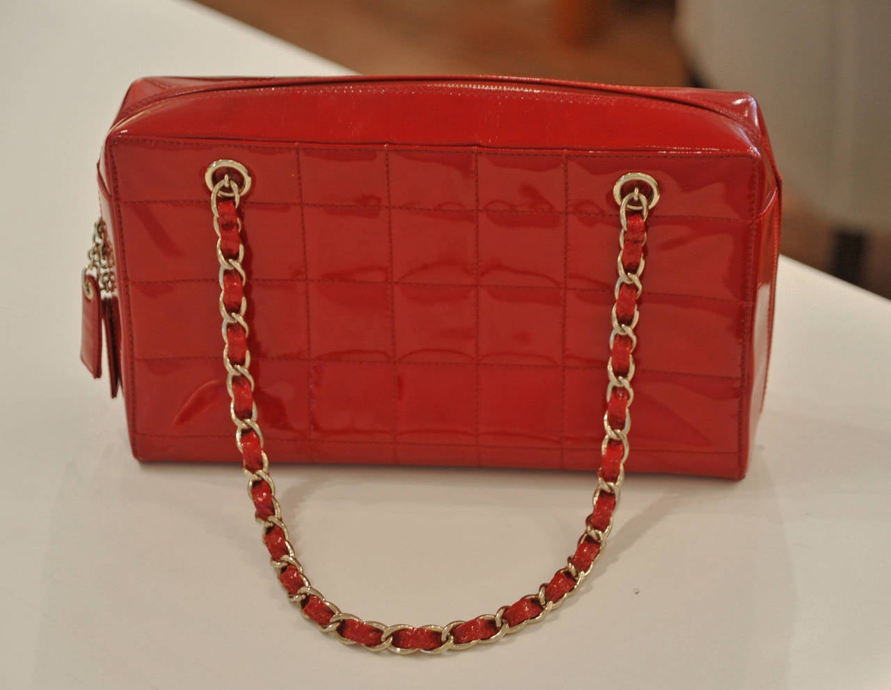 Chanel Candy Apple Red Patent Leather Bag 2