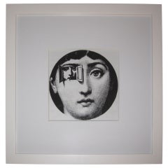 Matted and Framed  Vintage Wallpaper Sample by Piero Fornasetti