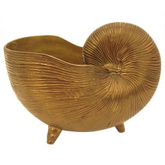 Brass Nautilus Shaped Bowl / Planter / Decorative Object