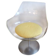 Lucite Swivel Champagne Chair by Laverne,   Two Available