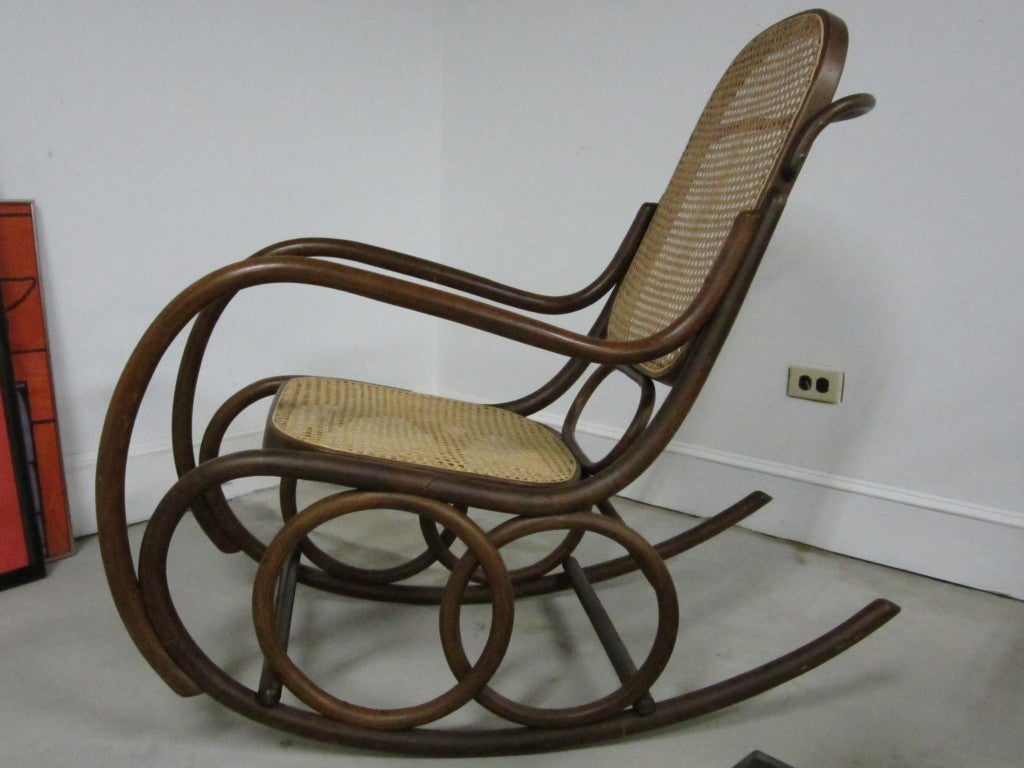 Large bentwood rocker with new cane, in the
style of Josef Hoffman.