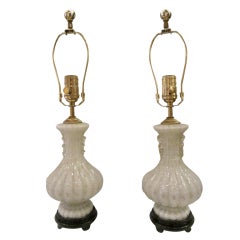 Pair of Small Murano Lamps by Barovier and Toso