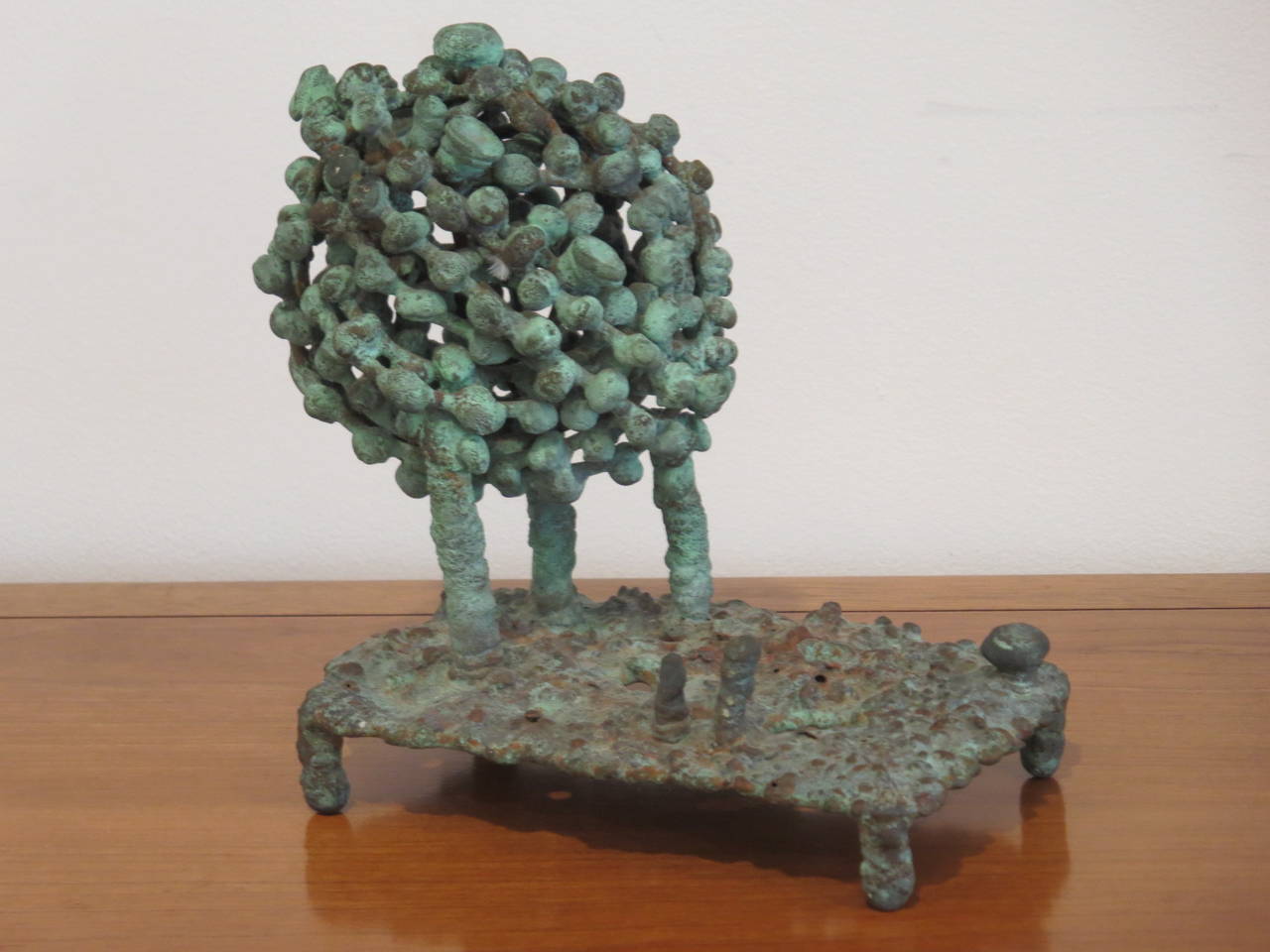 Patinated Klaus Ihlenfeld Bronze Sculpture, Abstract Plant Form For Sale