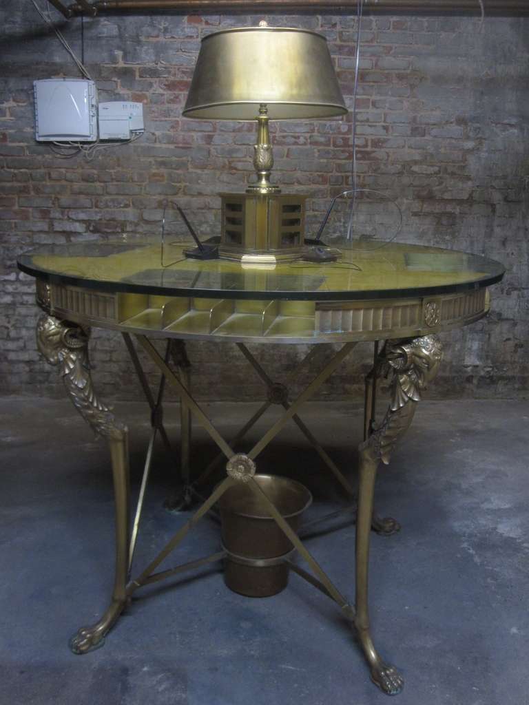Bronze Bank Table  With Ram's Heads
