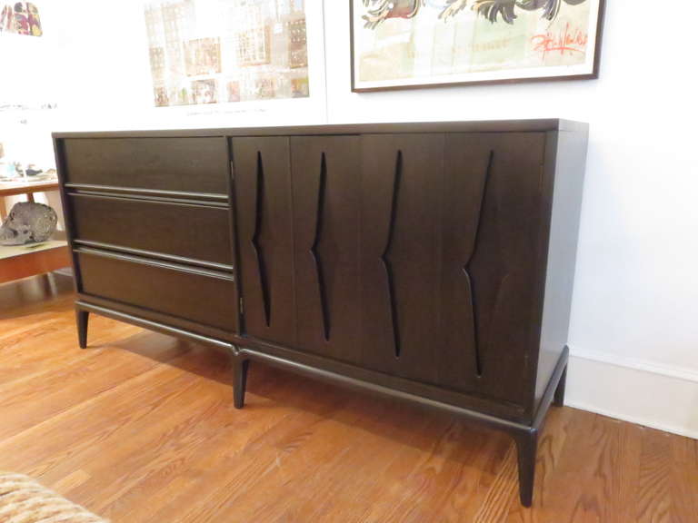 !950's Ebonized Credenza In Good Condition In Tarrytown, NY