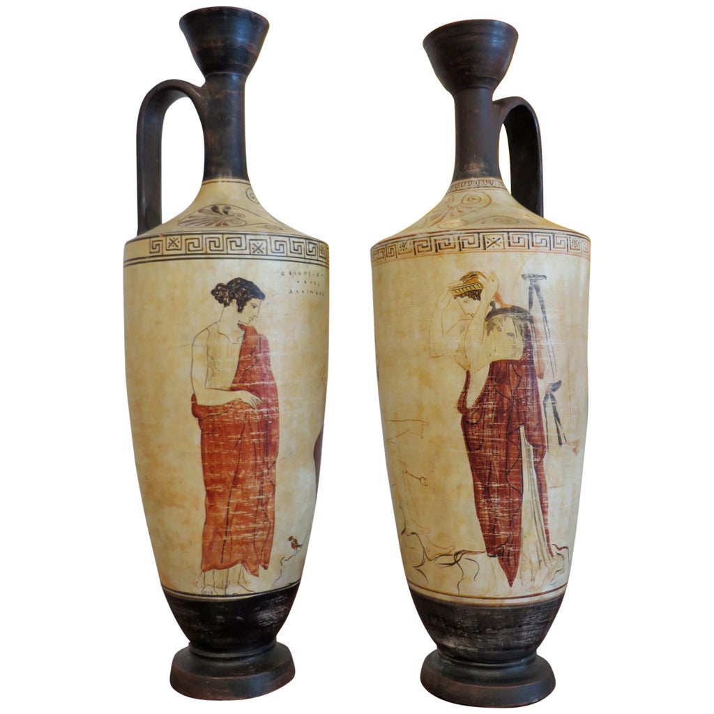 Pair of Ceramic Pitchers by A. Tsakirakis