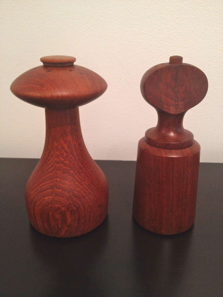 Vintage Dansk Teak Salt and Pepper Shakers With JHQ Mark