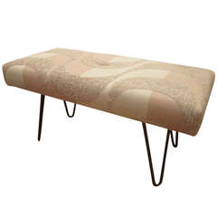 1960's Bench Upholstered In Vintage Verner Panton Fabric